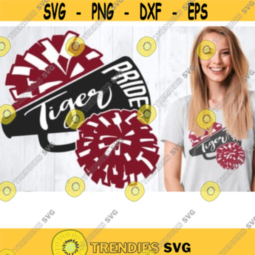 Tiger Cheerleader SVG Tiger Cheer Svg Cheer Pom Svg Cut Files SVG Files For Cricut Cheer Megaphone Svg Tiger Team Mascot .jpg