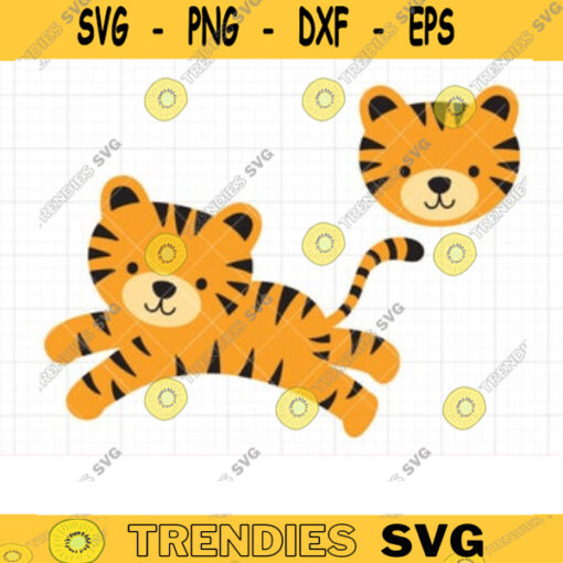 Tiger SVG DXF Baby Tiger SVG dxf Cute Tiger Face Head svg dxf File for Cricut or Silhouette Cute Tiger svg Cut File Clipart Clip Art copy