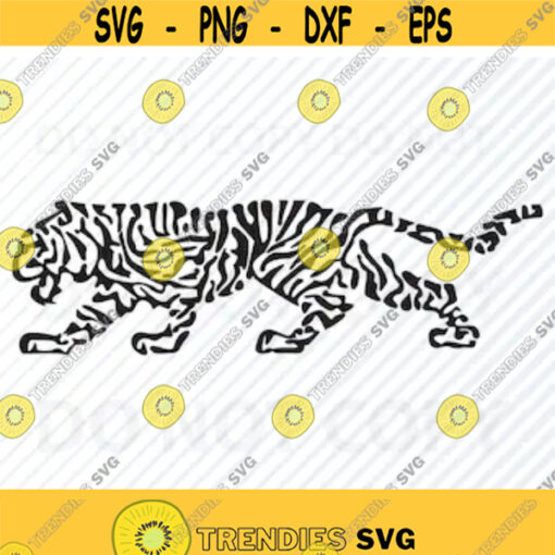 Tiger Stripes SVG Files For Cricut Black White Tiger Vector Images Tiger Clip Art SVG Files Eps Png dxf Stencil ClipArt Silhouette Design 235