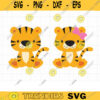Tiger Svg Baby Boy Girl Tiger Cute Baby Tiger Brother Sister with Bow Tiger Siblings Svg Dxf Cut files for Cricut and Silhouette Clipart copy