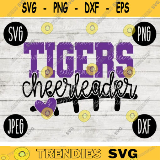 Tigers Cheerleader SVG Team Spirit Heart Sport png jpeg dxf Commercial Use Vinyl Cut File Mom Dad Fall School Pride Football Mom 962