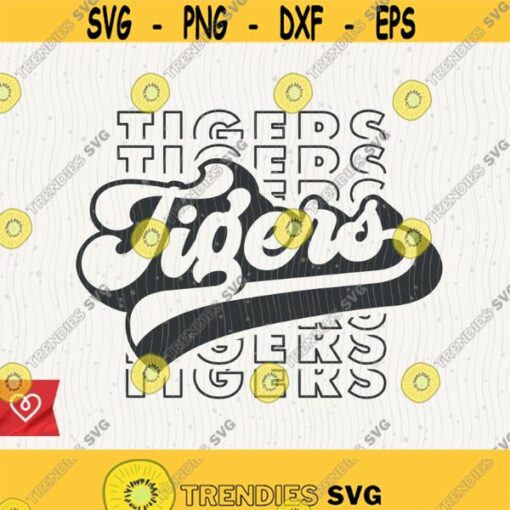 Tigers Svg School Spirit Png Tigers Retro Design Tiger Pride Svg Tigers Football Cheer Svg Tigers Baseball Basketball Svg Cricut Cut File Design 143