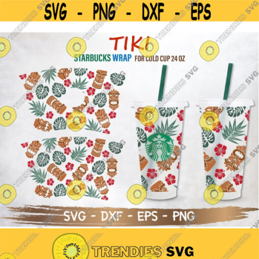 Tiki Starbucks Cup SVG Tiki svg DIY Venti for Cricut 24oz venti cold cup Digital Download Design 293
