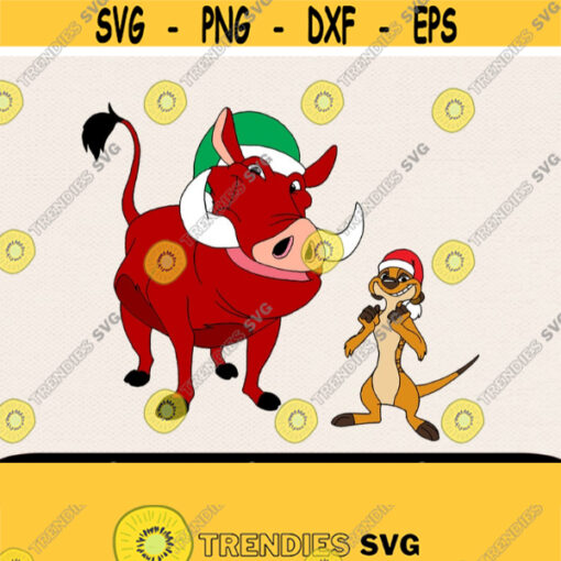 Timon and Pumba Christmas Svg Svg Christmas Svg For Cricut Timon Svg Pumba Svg Christmas Svg Cartoon Svg Svg For Kids Design 373