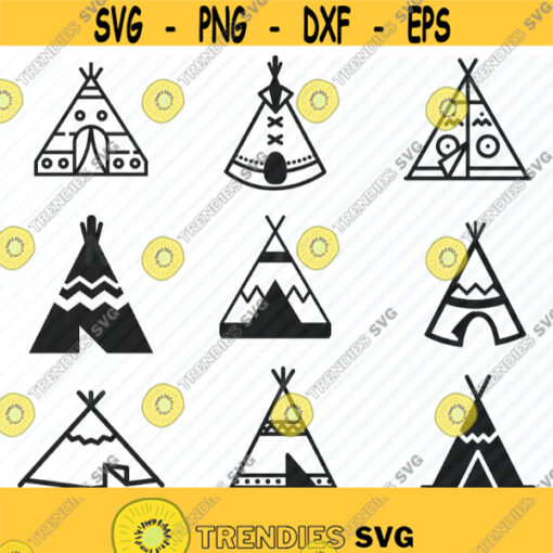 Tipi SVG Bundle Teepee Vector Images Silhouette Clip Art Native american indian SVG Files For Cricut Eps Png dxf ClipArt tipi tee pee Design 501