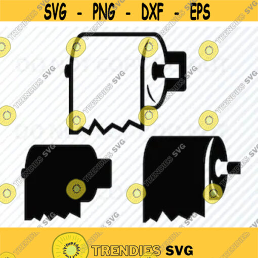 Toilet Paper SVG Bundle SVG Files for cricut Clip Art Silhouette Vector Images Bathroom SVG Eps Png Dxf clipart toilet paper roll Design 125