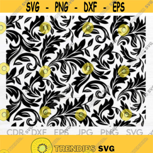 Tooled leather svg vector seamless floral pattern digital flowers printable design digital paper floral ornament western pattern svg Design 93