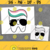 Tooth SVG. Funny Tooth with Sunglasses Toothpaste Toupee Cut Files. Cartoon Kids Vector Tooth Clipart. Cutting Machine dxf eps png jpg pdf Design 657