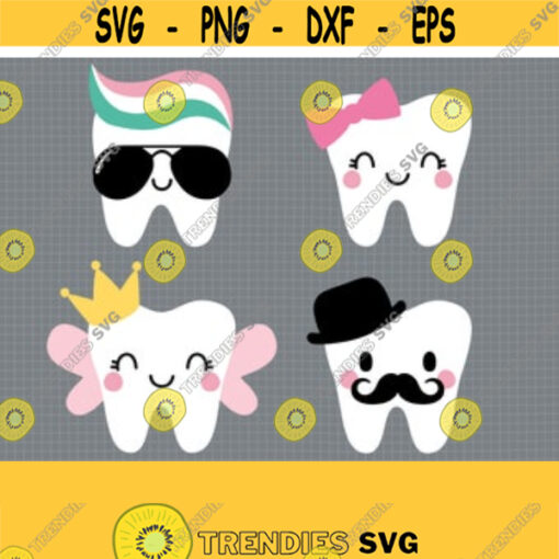 Tooth SVG. Tooth Fairy Bag Bundle Cut Files. Tooth for Girl and Boy PNG Clipart. Kids Vector Teeth Cutting Machine Instant Download dxf eps Design 35