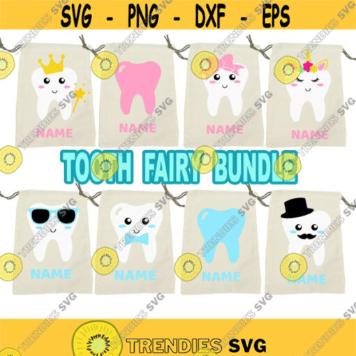 Tooth fairy bag bundle SVG Tooth fairy SVG Tooth pouch design digital cut files
