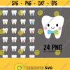 Tooth with Bow Tie Clipart. Digital Dentist Appointment Reminder Dental Care Icons Hygiene Planner Printable Stickers. Tooth Fairy Bag PNG Design 690