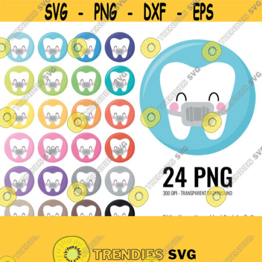 Tooth with Braces Clipart. Kids Dentist Appointment Reminder Clip Art Dental Care Icons Tooth with Brackets PNG Planner Printable Stickers Design 667