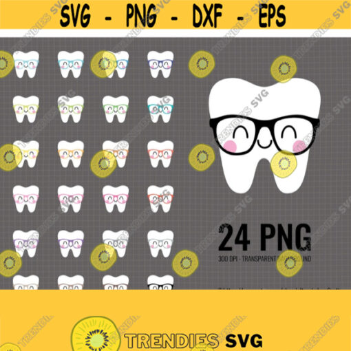 Tooth with Glasses Clipart. Digital Dentist Appointment Reminder Dental Care Icons Hygiene Planner Printable Stickers. Tooth Fairy Bag PNG Design 689