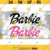 Toys and Games Clip Art Pink and Black Versions of Retro Barbie Doll Script Name Inspired by Mattel Toys Logo Digital Download SVG PNG Design 265