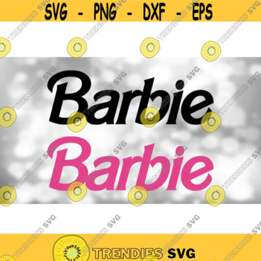 Toys and Games Clipart Pink and Black Versions of Retro Barbie Doll Print Name Inspired by Mattel Toys Logo Digital Download SVG PNG Design 774