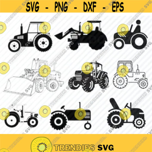 Tractor SVG Files for Cricut Vector Images Silhouette Tractor Bundle Clipart Farm SVG clip art clipart Eps Png Dxf Farm tractor svg Design 214