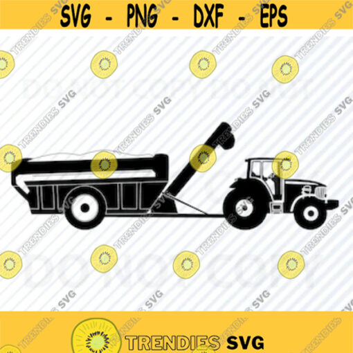 Tractor With Grain Cart SVG Files for Cricut Tractor Vector Images Silhouette Farm Tractor Clipart clip art Eps Png Dxf Farm machine Design 384