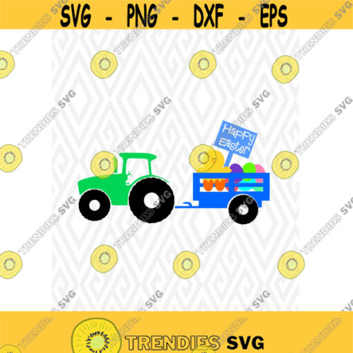 Tractor and Trailer Easter Chick Cuttable Design in SVG DXF PNG Ai Pdf Eps Design 38