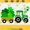 Tractor pulling Shamrocks Tractor With Shamrocks St. Patricks Day St. Patricks Day Tractor St. Patricks Day SVG Cut File SVG DXF Design 680