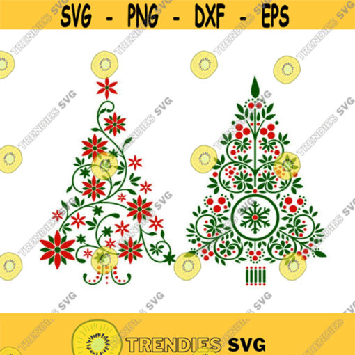 Tree Christmas Cuttable Design SVG PNG DXF eps Designs Cameo File Silhouette Design 1932
