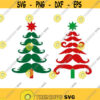 Tree Mustache Santa Christmas Cuttable Design SVG PNG DXF eps Designs Cameo File Silhouette Design 623