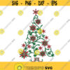 Tree Poinsettia Christmas Machine Embroidery INSTANT DOWNLOAD pes dst Design 1966