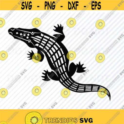 Tribal Alligator SVG Files For Cricut Black White Vector Images Clip Art SVG Files Eps Png dxf Crocodile ClipArt Africa Silhouette Design 555