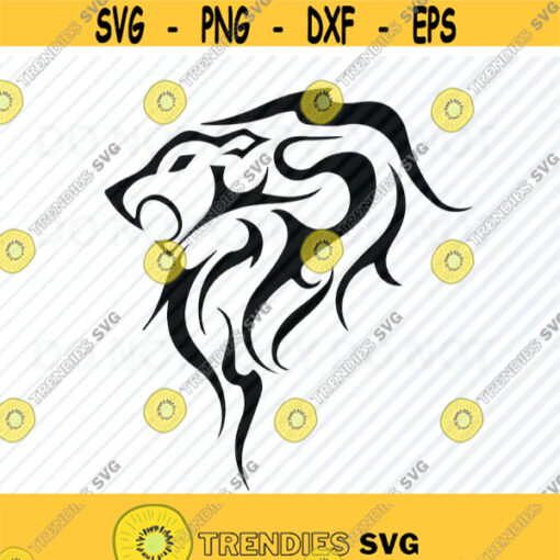 Tribal Lion SVG Files For Cricut Black White Vector Images Clip Art SVG Files Eps Png dxf Stencil ClipArt Africa Silhouette lions Design 17