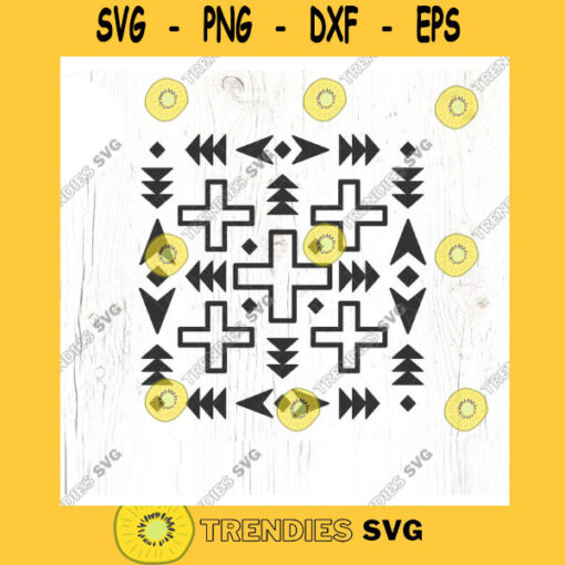 Tribal SVG cut file Boho southwest design svg for decor Aztec Motif svg Cross pattern tribal svg Commercial Use Digital File