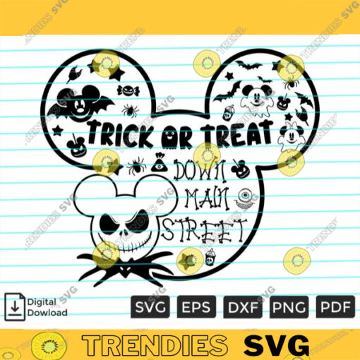 Trick Or Treat Down Main Street SVG PNG Halloween SVG Horror svg Pumpkins svg Custom File Printable File for Cricut Silhouette