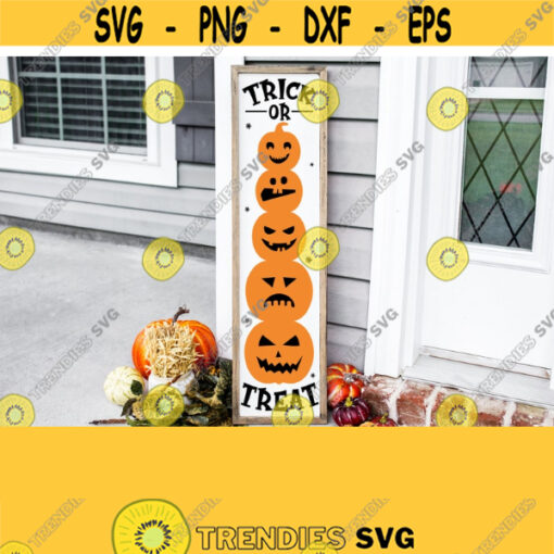Trick Or Treat Tall Sign SVG Front Porch Sign Halloween Sign Halloween Decor SVG Halloween Svg Files Halloween Sign Design Svg PNG Design 448