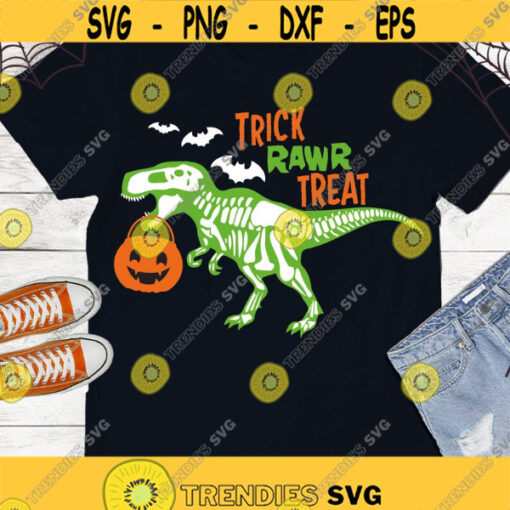 Trick rawr treat SVG Trick or treat svg Halloween Dinosaur SVG Dinosaur Skeleton SVG
