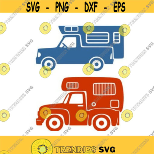 Truck Camper Rv camping Cuttable SVG PNG DXF eps Designs Cameo File Silhouette Design 145