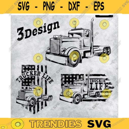 Truck Svg Trucker life Svg 18 Wheeler svg t shirt design trucker shirt truck sticker american flagSVG Files for Cricut and Silhouette Design 291 copy