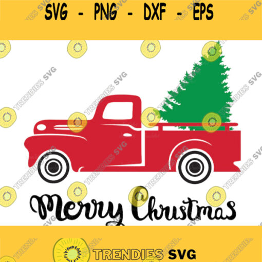 Truck With Christmas Tree SVGRed truck Tree SVGChristmas Tree svg FilesTruck With Tree eps dxf pngpdfMerry christmas truck tree svg