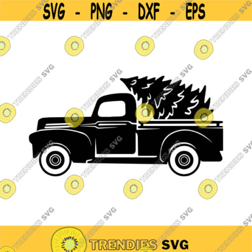 Truck and Christmas Tree Decal Files cut files for cricut svg png dxf Design 324