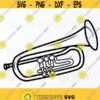 Trumpet SVG file for Cricut Silhouette Music Clipart Trumpet vector image Music svg Eps Trumpet Png Dxf trumpet outline Clip Art Design 87