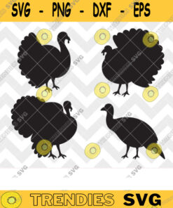Turkey Silhouette Svg, Png, Male And Female Turkey Silhouette Svg, Thanksgiving Turkey Bundle Svg, Turkey Shape, Cut Files, Dxf, Clipart