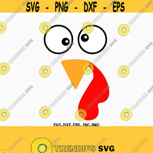 Turkey faceThanksgiving Turkey Turkey Face SVG Thanksgiving Svg Cutting File Svg Fall CriCut Files svg jpg png dxf Silhouette cameo Design 285