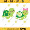 Turtle Monogram SVG DXF Cute Baby Turtle Boy and Girl with Bow Monogram svg dxf Clipart Clip Art Cut Files for Cricut Commercial Use copy