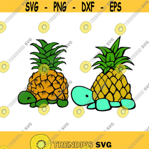 Turtle Pineapple Ocean Beach Summer Cuttable Design SVG PNG DXF eps Designs Cameo File Silhouette Design 610
