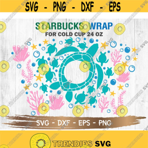 Turtle Starbucks Cup Starbucks Cup SVG Sea Turtle SVG Venti Cold Cup 24 oz SVG file for Cricut Digital download. Design 47