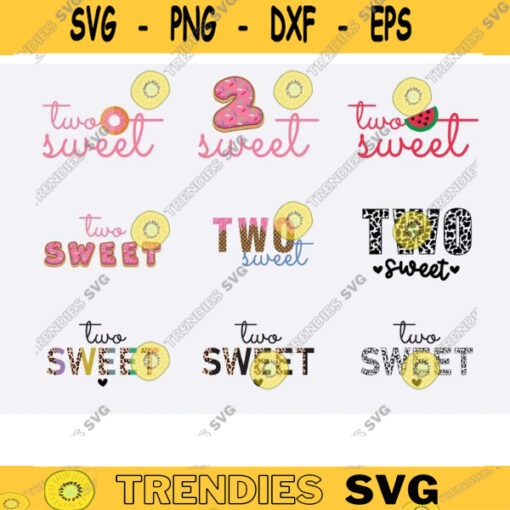 Two Sweet SVG 2nd Birthday Svg Two Year Old Svg Birthday Girl Svg Two Sweet Donut SVG Watermelon SVG 2nd ice cream donut cow birthday copy