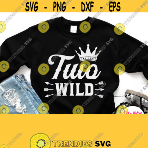 Two Wild Svg 2nd Birthday Boy Shirt Svg Cricut Design File Silhouette Instant Download Image Dxf Printable White File for Black Shirt Design 577