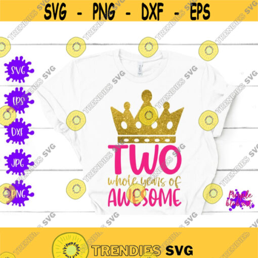 Two whole year of awesome 2nd birthday svg Second birthday SVG two years old 2nd birthday shirt birthday boy birthday girl Toddler Present Design 341