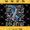 Type 1 Diabetes Grey And Blue Ribbon Typography Svg Diabetes Svg Blue And Gray Ribbon Svg Diabetes Awareness Svg