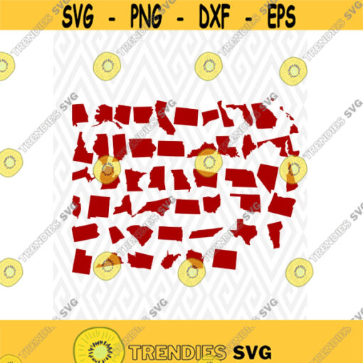 U.S. States Cuttable Design in SVG DXF PNG Ai Pdf Eps Design 137