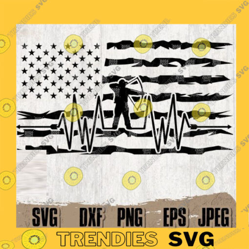 US Bow Hunting Heartbeat svg Hearbeat svg US Hunting svg US Bow svg Hunting Clipart Hunting Cutfile Hunting Cutting File Hunter svg copy