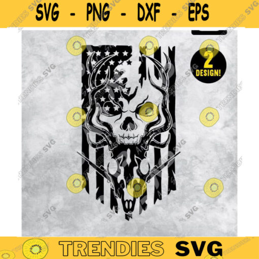 US Deer Hunter Svg Deer Skull Svg US Flag Svg Deer Hunting Svg US hunter Shirt Skull Svg Cut Files Svg Design 286 copy