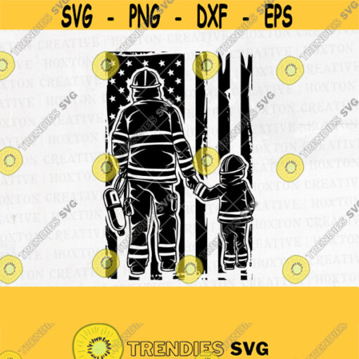 US Firefighter Father and Son Svg File Firefighter Svg Firefighter Shirt US Firefighter Svg Firefighter Dad Shirt CutFilesDesign 860